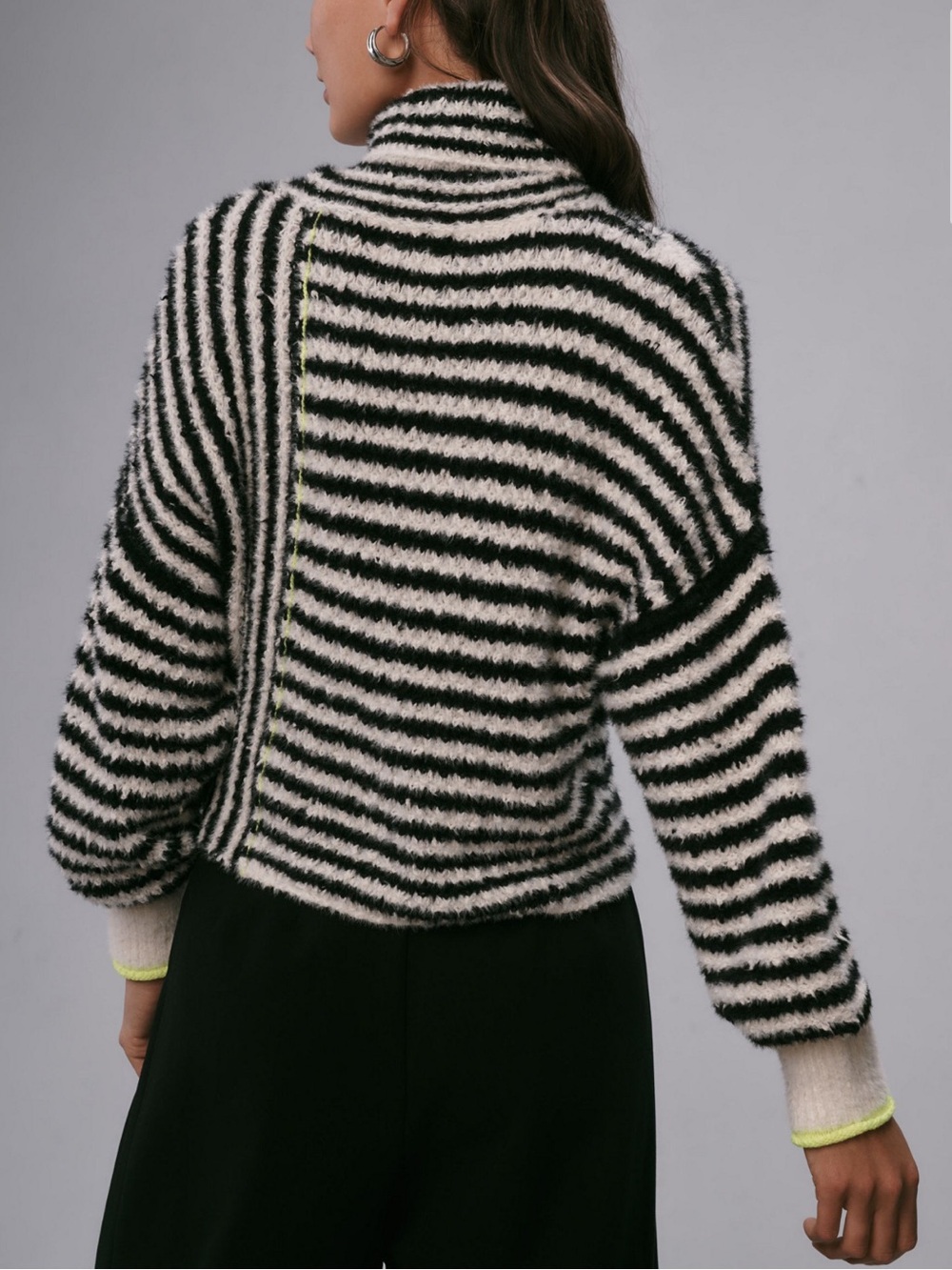 Anthropologie Pilcro Illusion Stripe Turtleneck Sweater - Medium - Picture 2 of 11